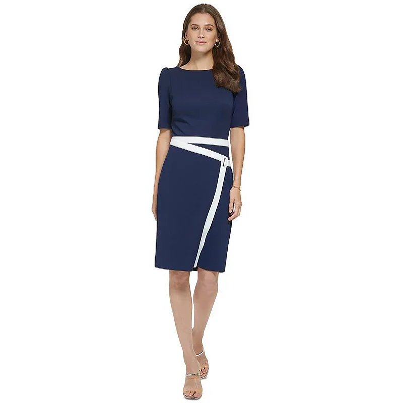 DKNY Womens Petites Crepe Mini Cocktail And Party Dress