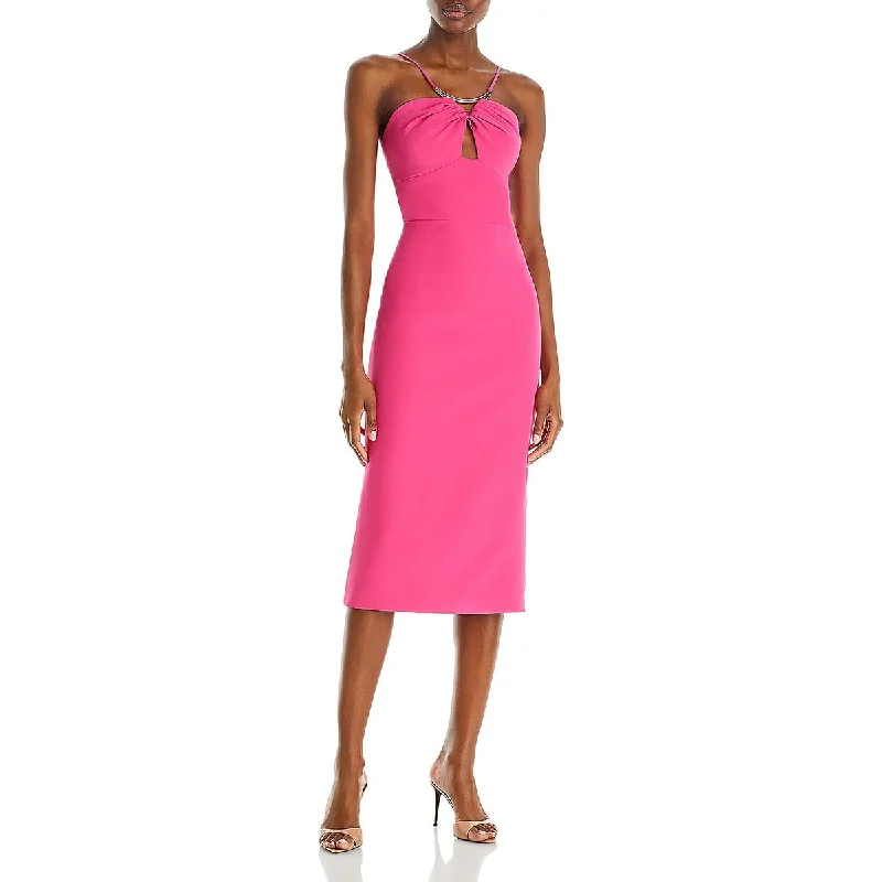 Halston Womens Solid Recycled  Cocktail And Party Dress