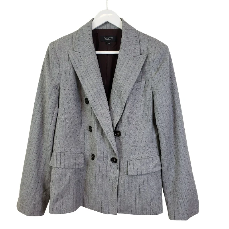 Talbots Wool Blend Pinstripe Two Button Blazer Jacket Size 12