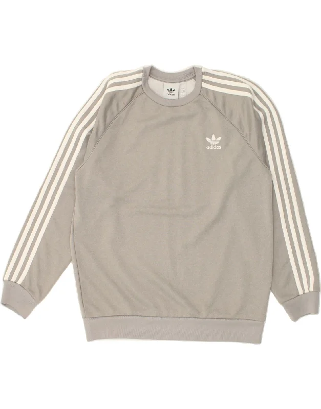 ADIDAS Mens Sweatshirt Jumper Medium Grey Polyester