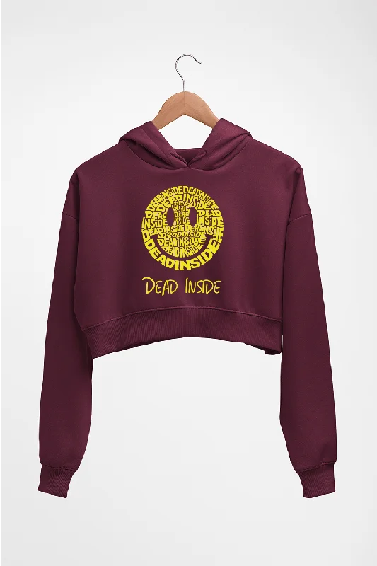 Dead Inside Emoji Crop HOODIE FOR WOMEN