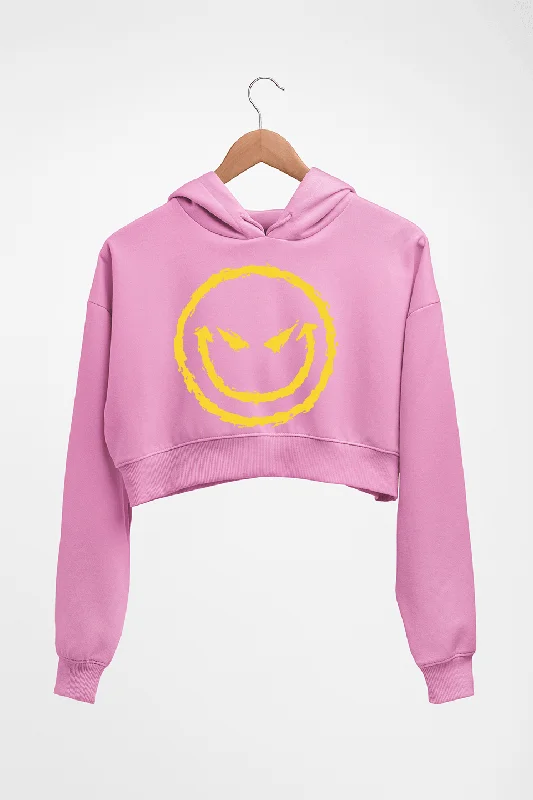 Evil Smile Emoji Crop HOODIE FOR WOMEN