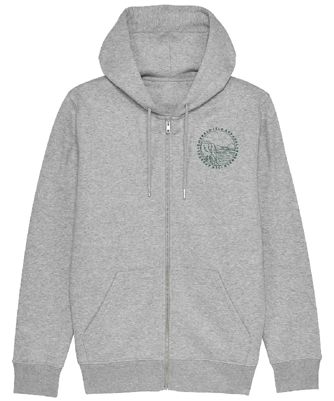 Grey Emerald Isle Apparel Unisex Zip Hoodie