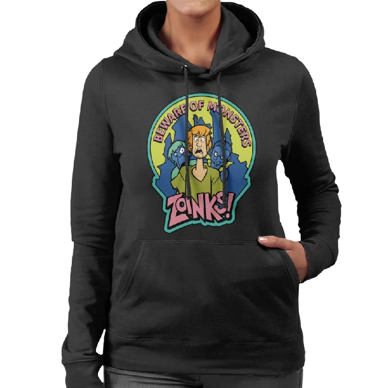 Scooby Doo Halloween Beware Of Monsters Zoinks Women's Hooded Sweatshirt