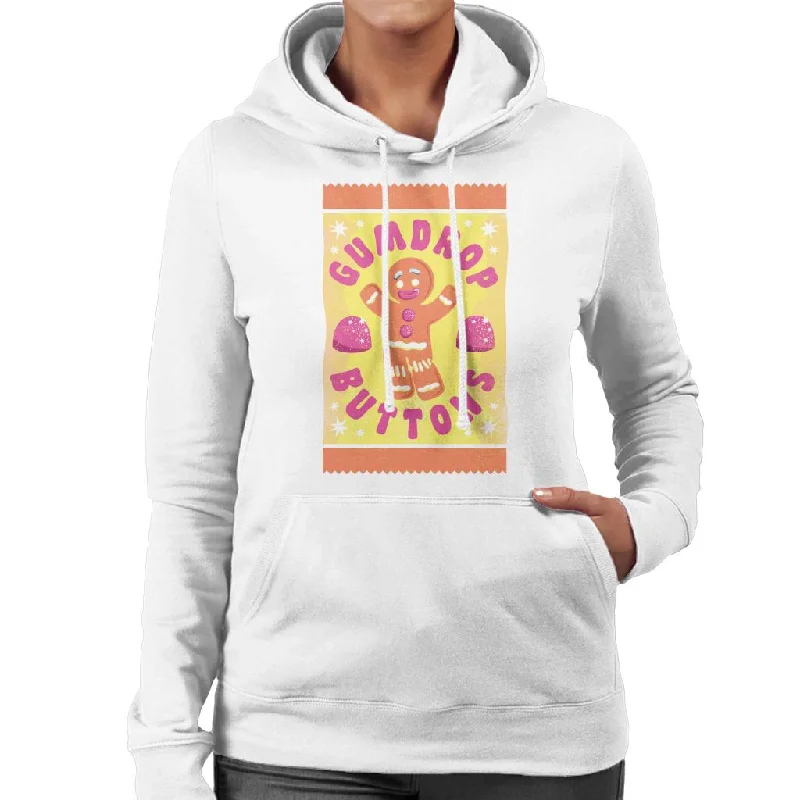 Shrek Gingerbread Man Gumdrop Buttons Women's Hooded Sweatshirt