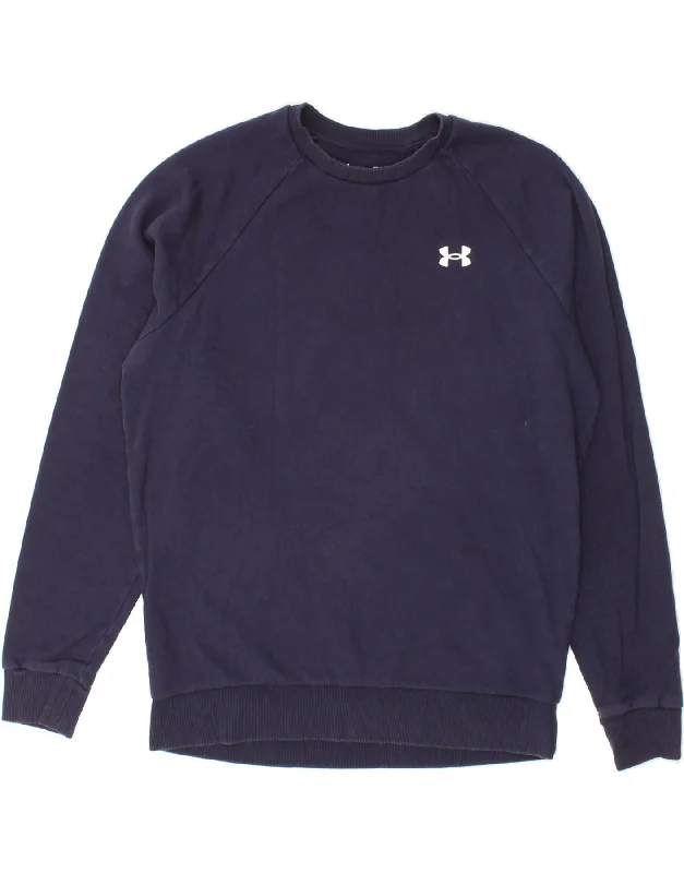 UNDER ARMOUR Mens Sweatshirt Jumper Medium Navy Blue Cotton