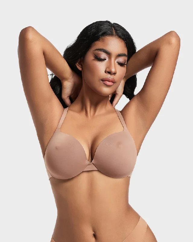 SheCurve®Nipple Push-Up Bra - Coffee