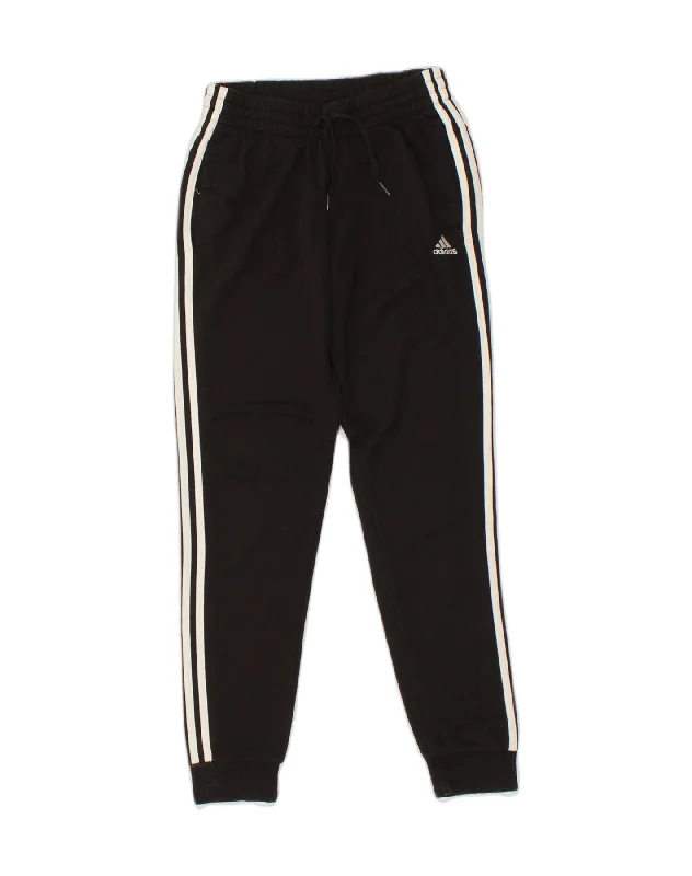 ADIDAS Womens Tracksuit Trousers Joggers UK 8/10 Small Black Cotton