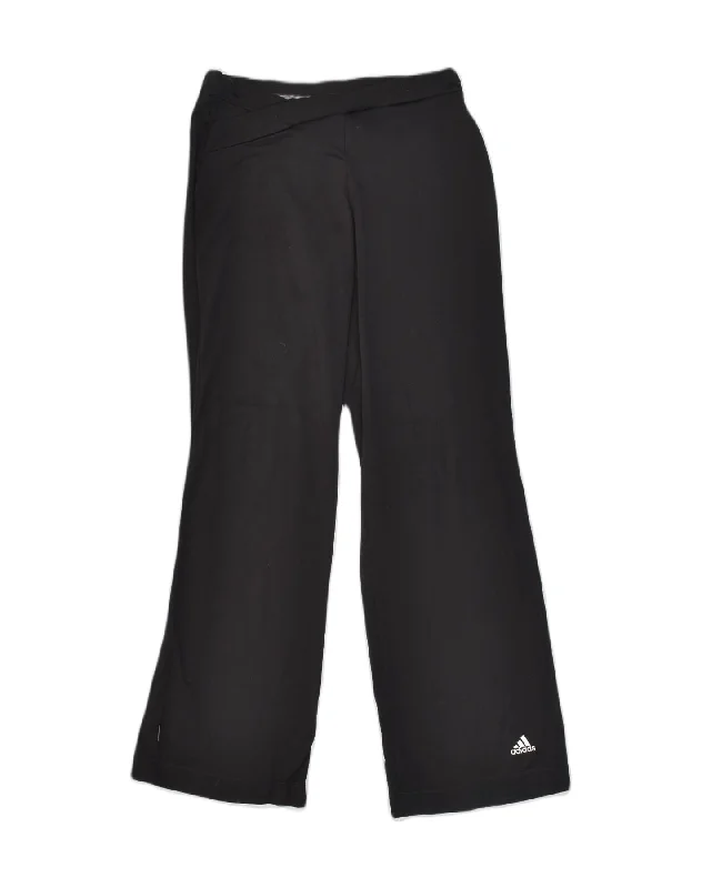 ADIDAS Womens Tracksuit Trousers UK 10 Small Black Nylon