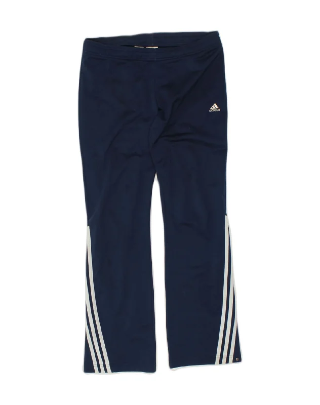 ADIDAS Womens Tracksuit Trousers UK 12 Medium Navy Blue Polyester