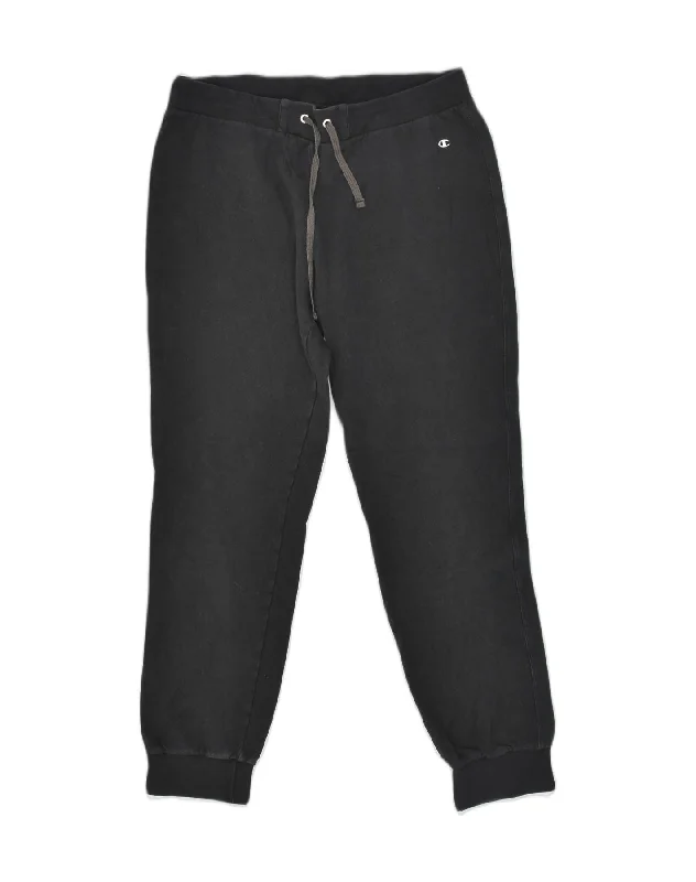 CHAMPION Womens Herritage Fit Tracksuit Trousers Joggers XL Black Cotton