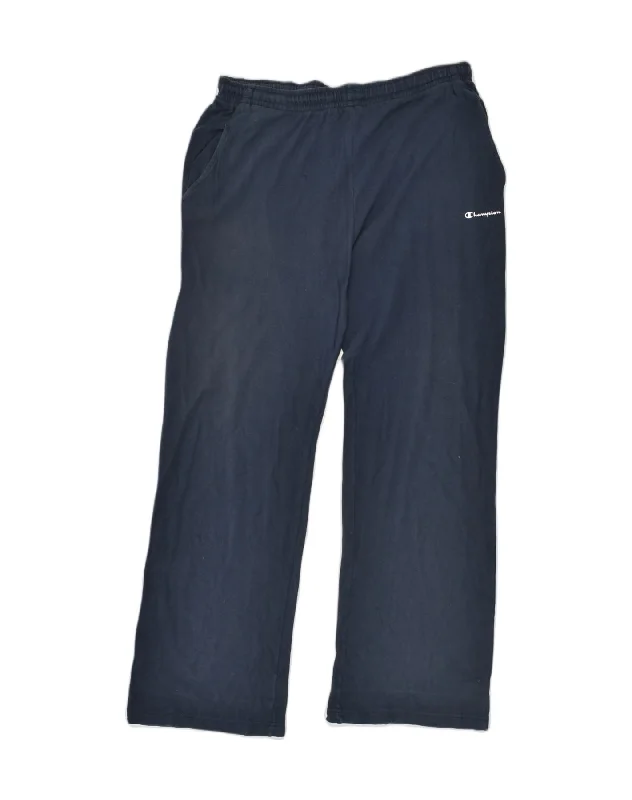 CHAMPION Womens Tracksuit Trousers 2XL Navy Blue Cotton