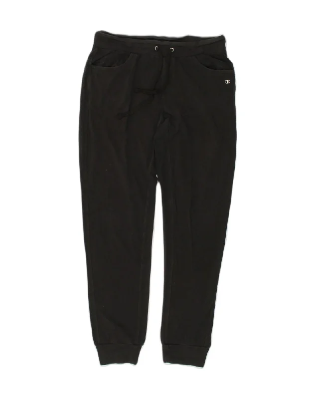 CHAMPION Womens Tracksuit Trousers Joggers Large Black Cotton