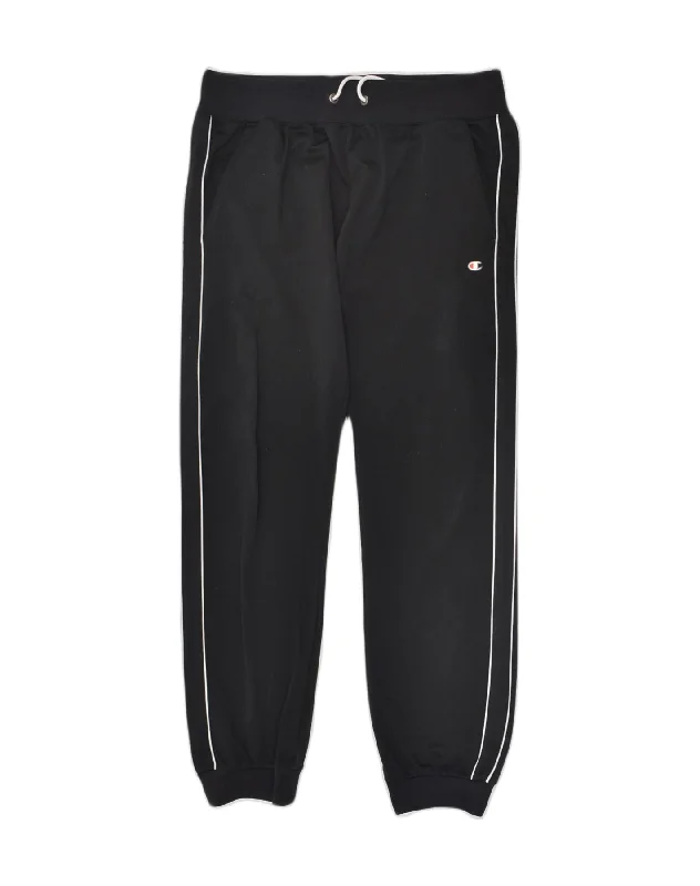 CHAMPION Womens Tracksuit Trousers Joggers UK 14 Medium Black Polyester