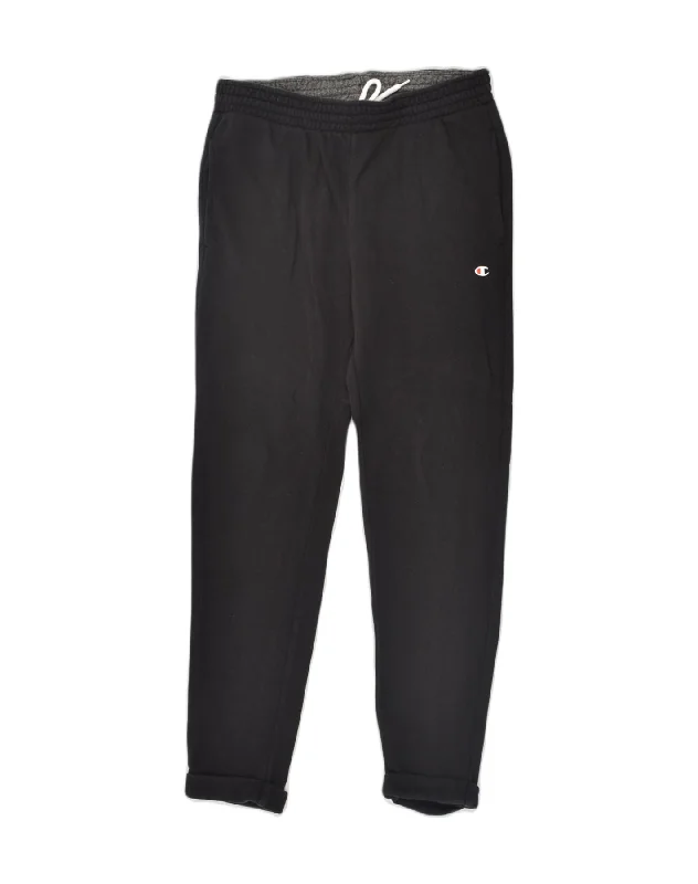 CHAMPION Womens Tracksuit Trousers UK 12 Medium Black Cotton