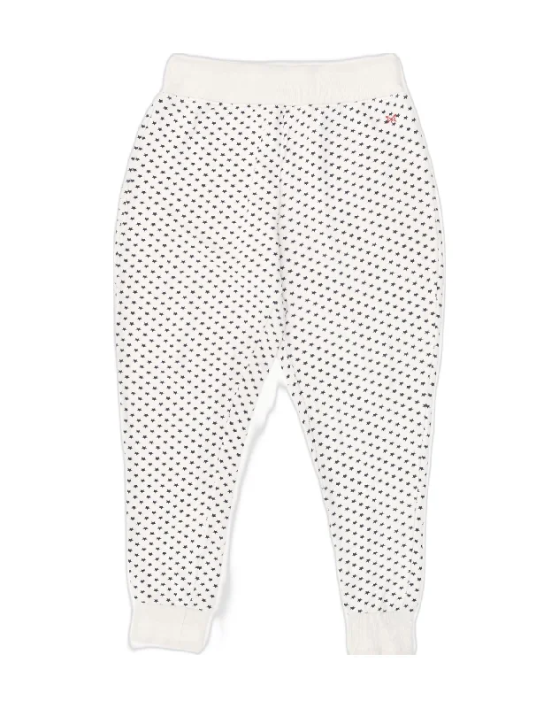 CREW CLOTHING Womens Tracksuit Trousers Joggers UK 14 Medium White Spotted