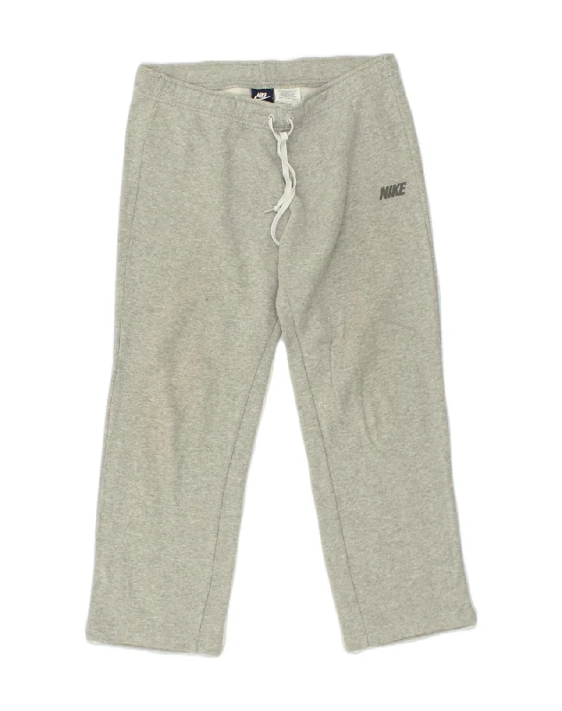 NIKE Womens Tracksuit Trousers Large Grey Cotton