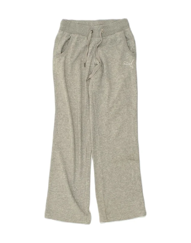 PUMA Womens Tracksuit Trousers UK 10 Small Grey Cotton