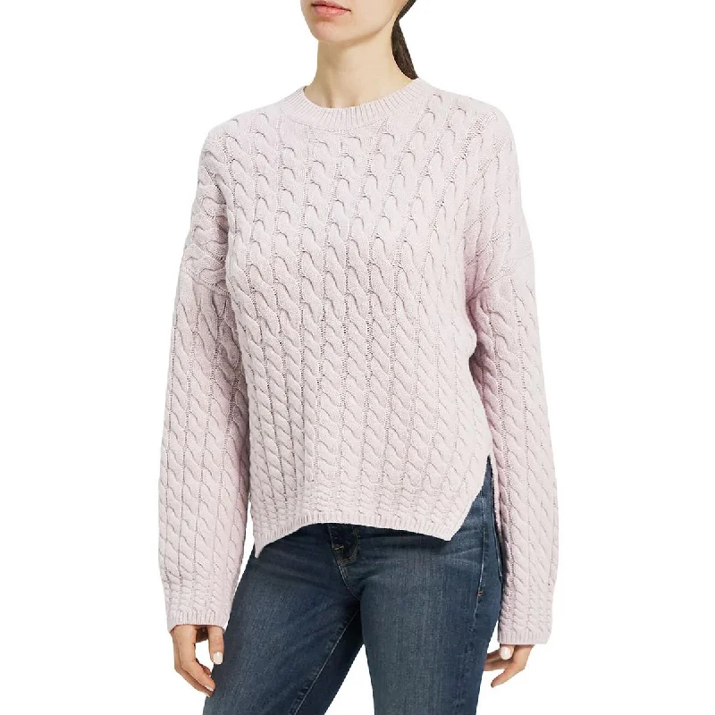 Theory Womens Cashmere Blend Knit Pullover Sweater